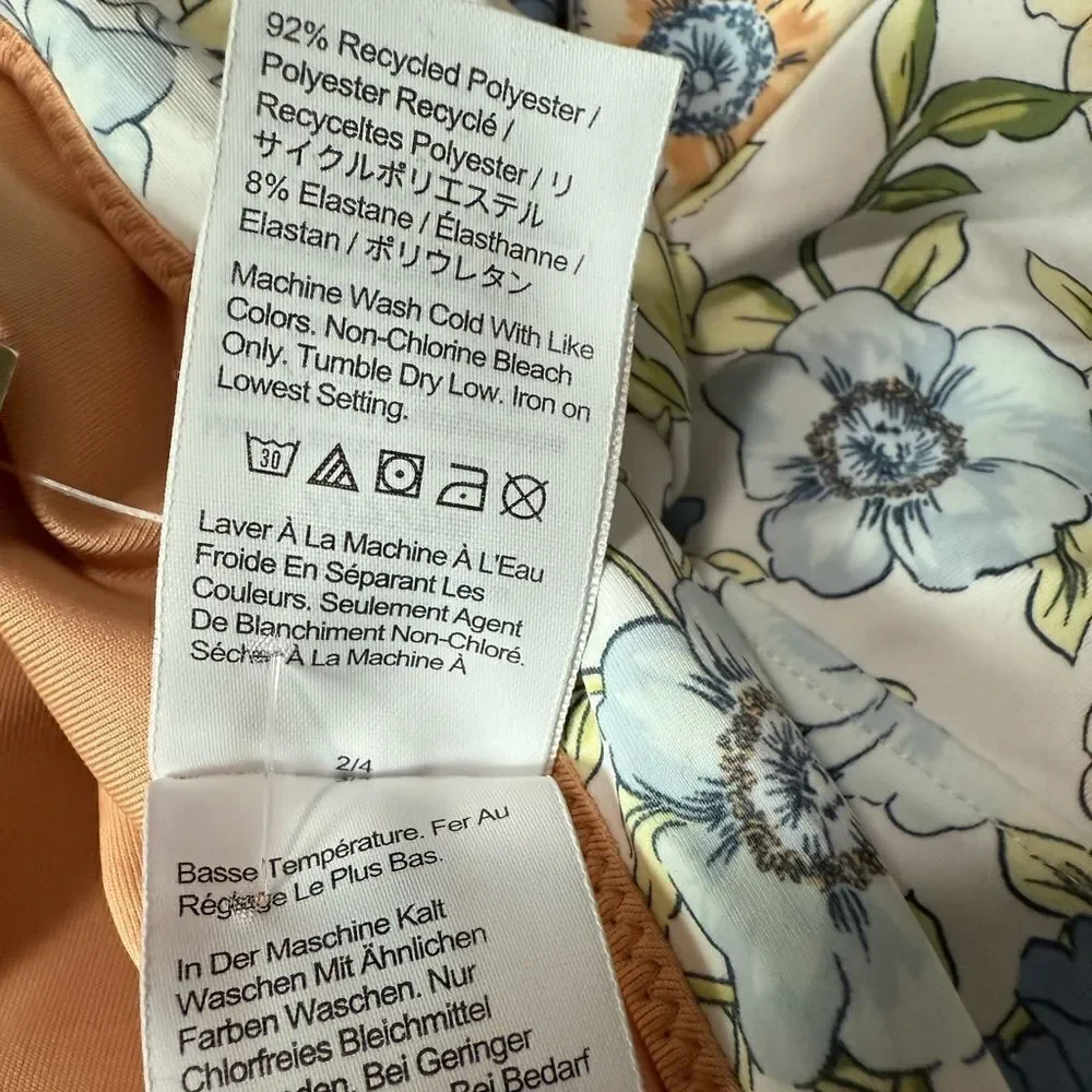 J. Crew Floral White & Blue One Piece Swimsuit